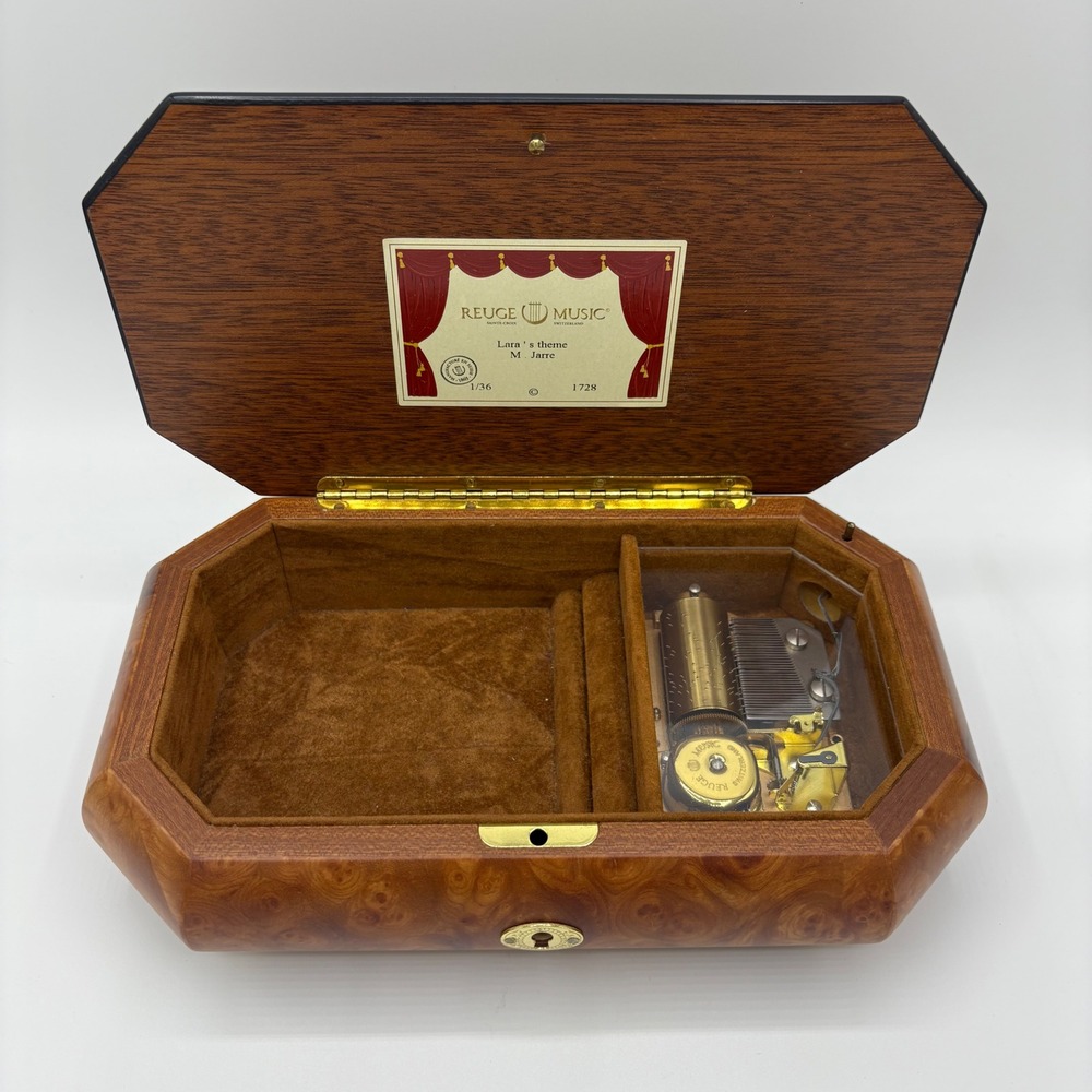 Reuge Music Swiss Octagon Inlaid Music Box‎ Lara's Theme Lara's Theme By M Jarre - Picture 3 of 15